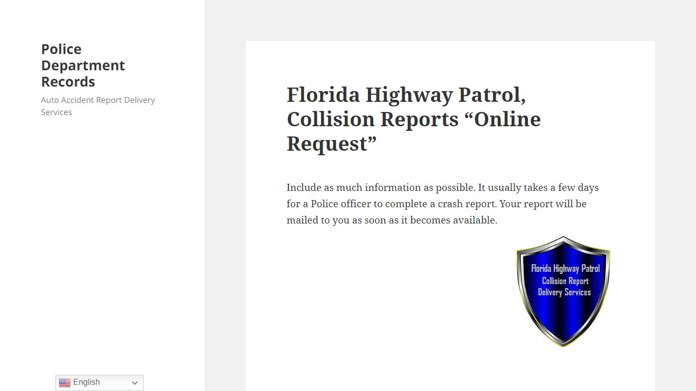 Florida Highway Patrol, Collision Reports “Online Request” – Police ...